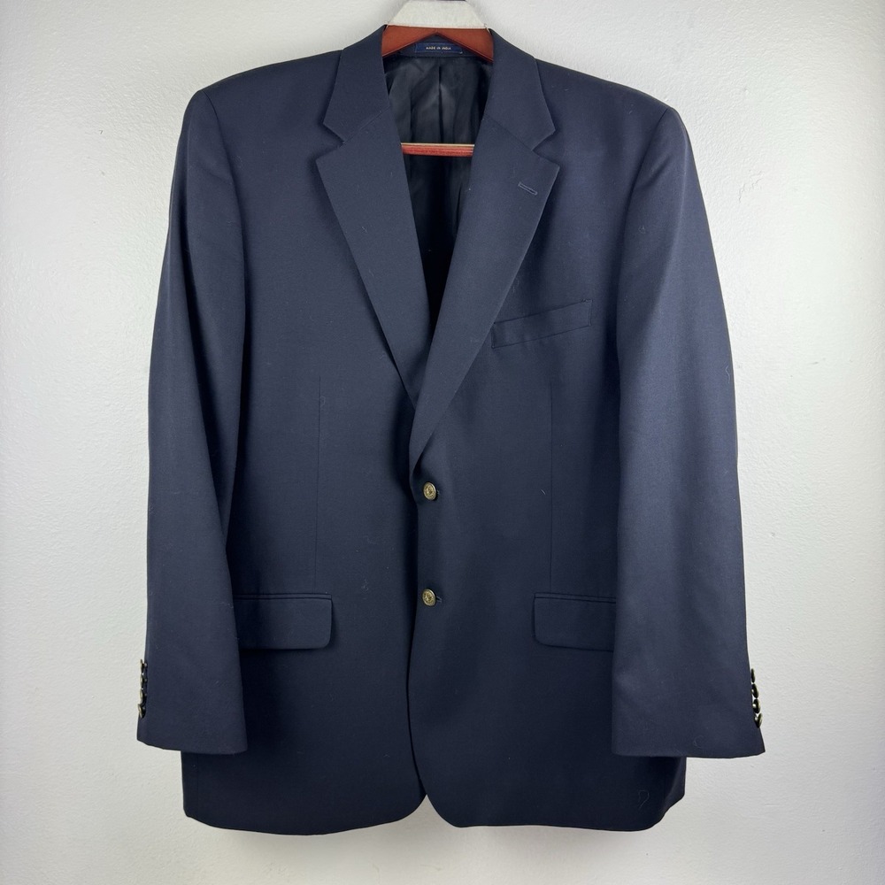 CLUB ROOM Easy Traveler Mens Blazer Gold Button Navy Jacket Coat - 48R‎
